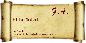 Filo Antal névjegykártya